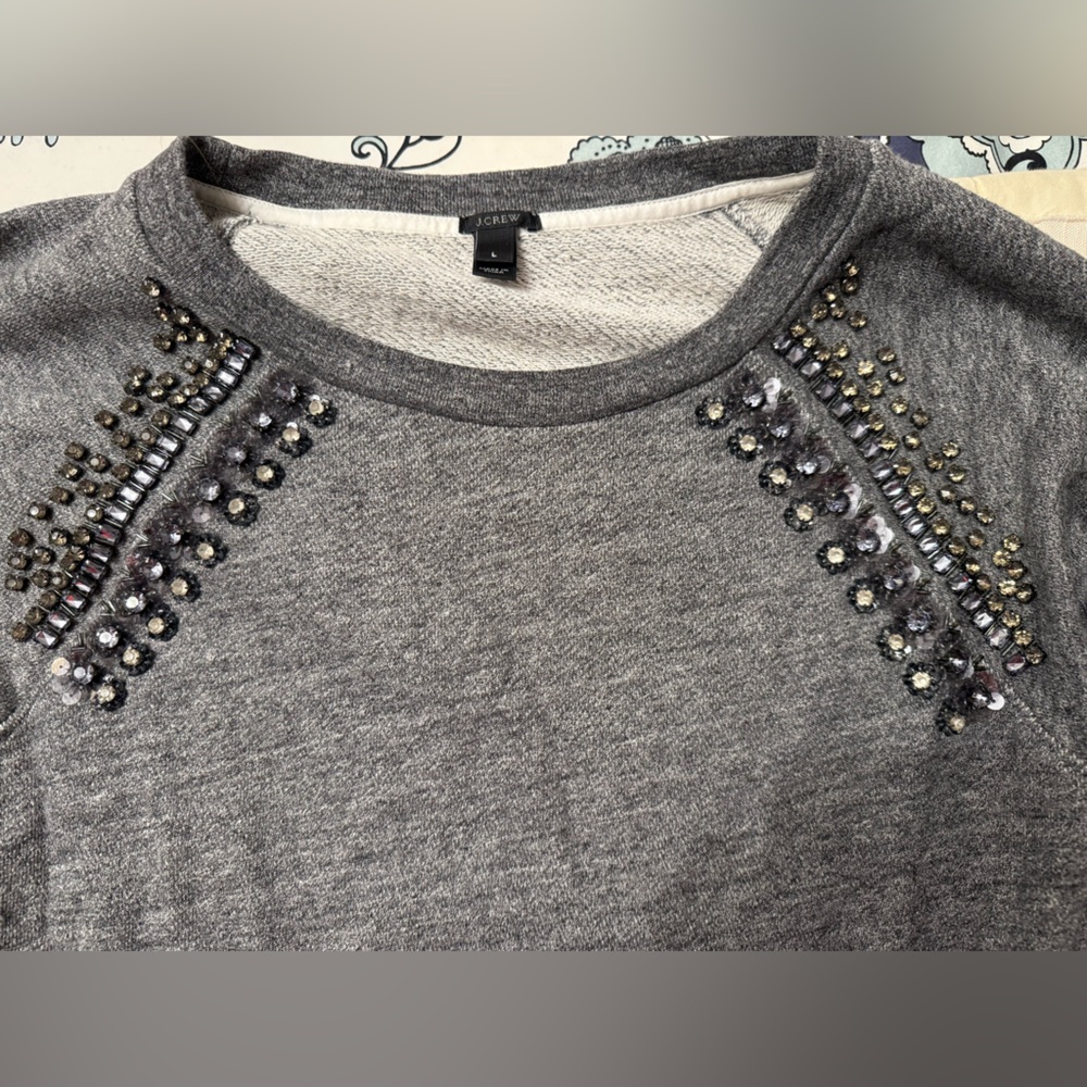 Jcrew Rhinestone Sweatshirt - Picture 2 of 5